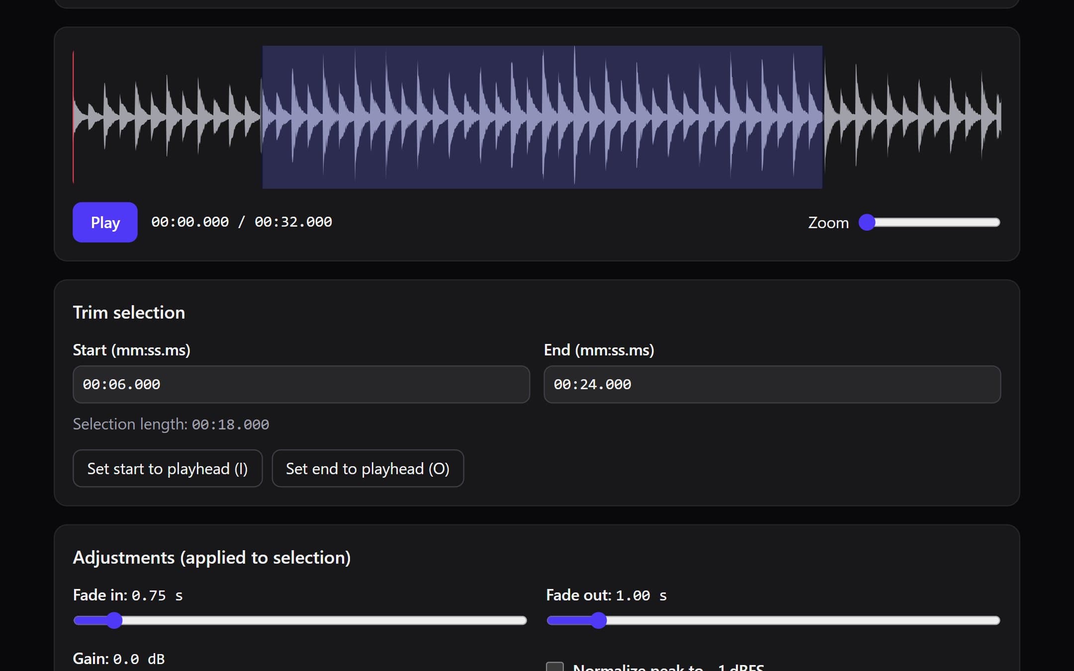 Audio Trimmer homepage